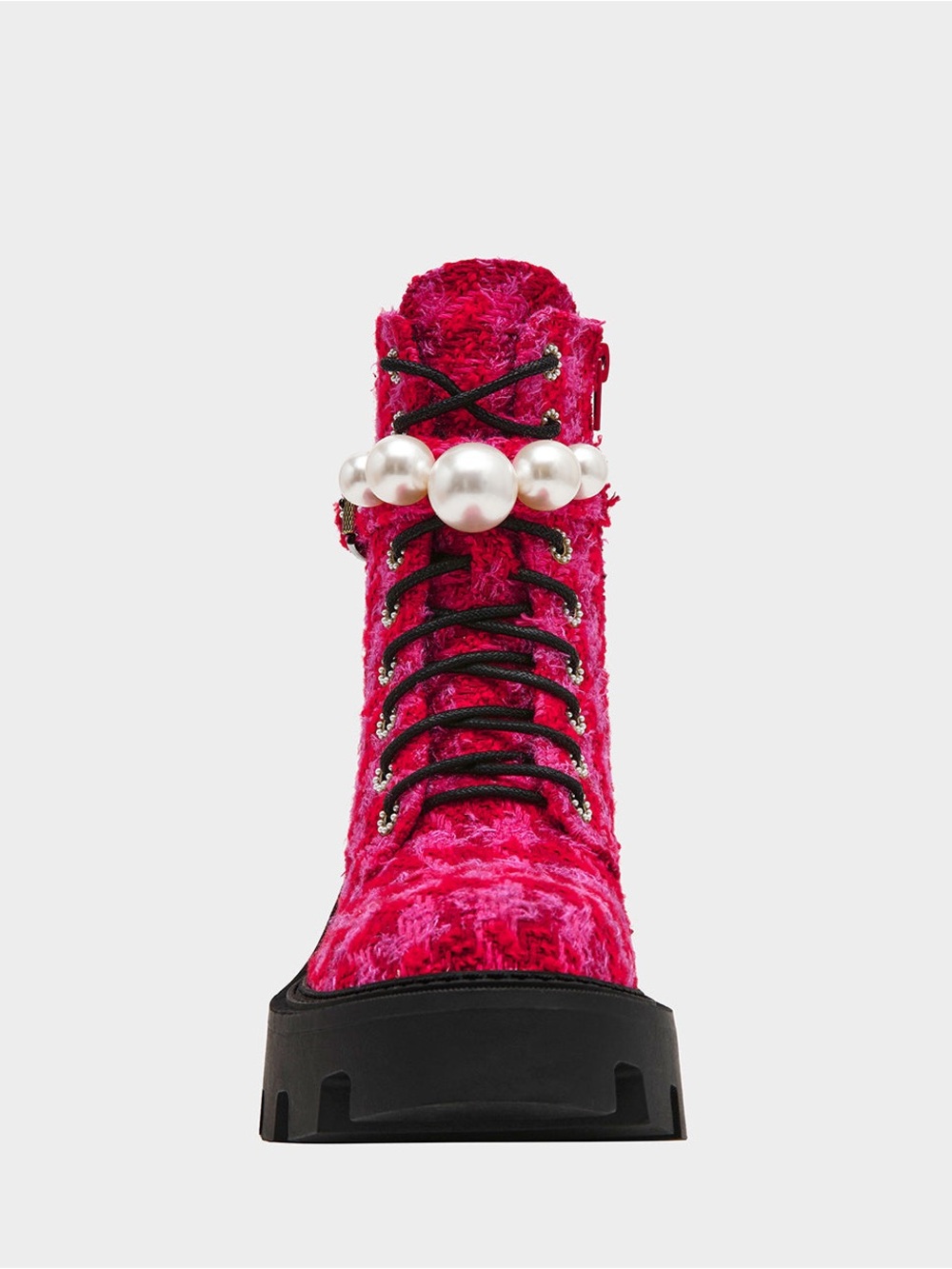 NWT Betsey Johnson Jonnie Embellished Combat Booties Sz 7 - Picture 5 of 14